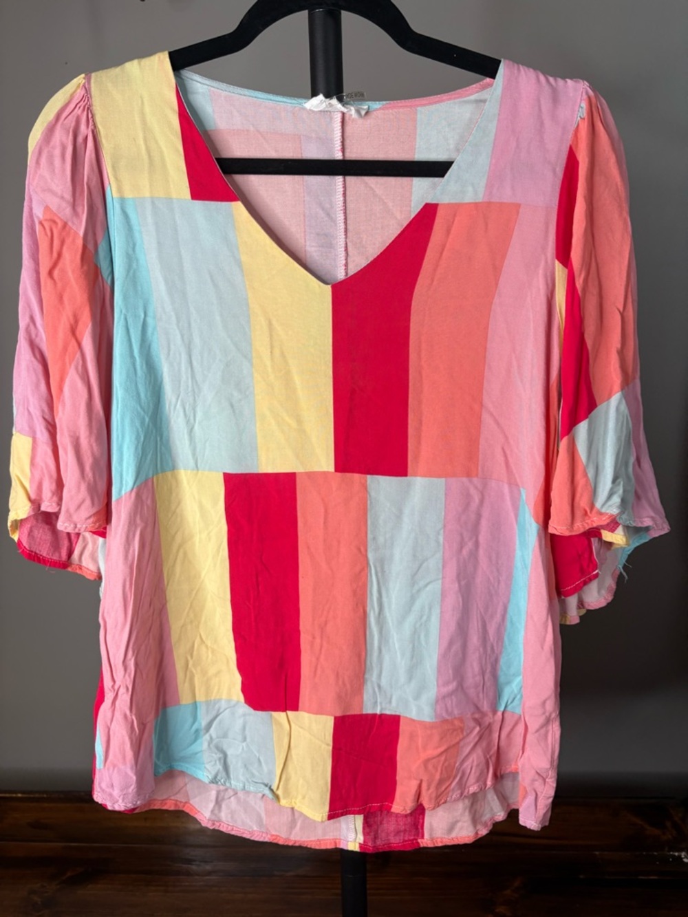 Color-block Colorful Blouse
